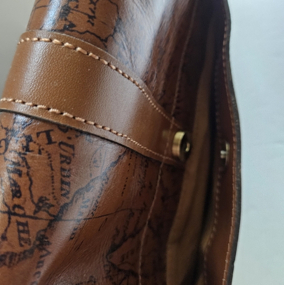 Patricia Nash Signature Map Leather Crossbody Rust NWT - Picture 6 of 10